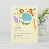 Wilder Safari-Kindergeburtstag Einladung (Stehend Vorderseite)