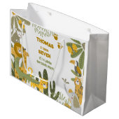 Wilder Safari-Kindergeburtstag Große Geschenktüte (Vorderseite Schrägansicht)