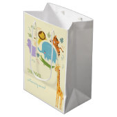 Wilder Safari-Kindergeburtstag Mittlere Geschenktüte (Vorderseite Schrägansicht)