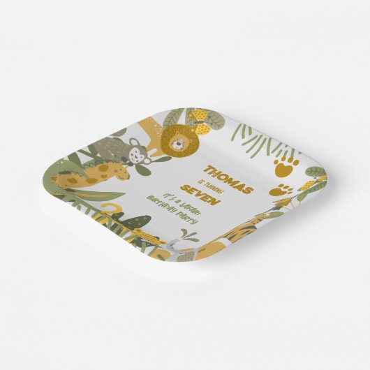 Wilder Safari-Kindergeburtstag Pappteller (Gewinkelt)