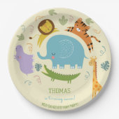 Wilder Safari-Kindergeburtstag Pappteller (Vorderseite)