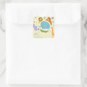 Wilder Safari-Kindergeburtstag Quadratischer Aufkleber (Tasche)