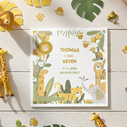 Wilder Safari-Kindergeburtstag Serviette