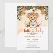 Wilder Safari Terracotta getrocknete Palme niedlic Einladung (Vorne/Hinten)