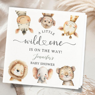 Wilder Safari-Tiere Baby Shower Serviette