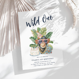 Wilder Safariboy zum 1. Geburtstagsparty Einladung
