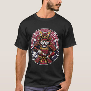 Wilder Samurai-Katze Japanischer Vektor Art Tank T