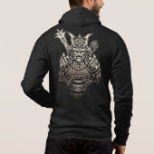 Wilder Samurai-Krieger – Kühne japanische Rüstung Hoodie (Rückseite)