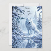 Wilder Schnewolf Raubtier Natur Winterkunst Einladung (Vorderseite)