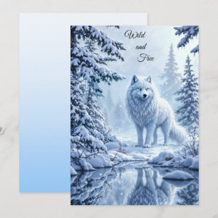 Wilder Schnewolf Raubtier Natur Winterkunst Einladung