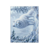 Wilder Schnewolf Raubtier Natur Winterkunst Notizblock (Rotiert)