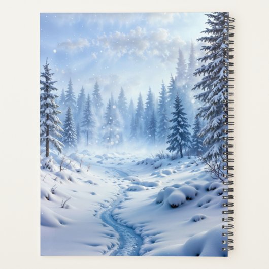 Wilder Schnewolf Raubtier Natur Winterkunst Planer (Rückseite)