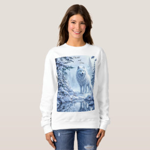 Wilder Schnewolf Raubtier Natur Winterkunst Sweatshirt