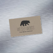 Wilder Schwarzbär Silhouette | Einfache Tiergrafik Magnetische Visitenkarte (Beispiel)