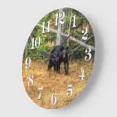 Wilder Schwarzbär & Yukon Forest Foto Kunst, Dicht Große Wanduhr (Winkel)