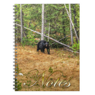 Wilder Schwarzbär & Yukon Forest Foto Kunst, Dicht Notizblock