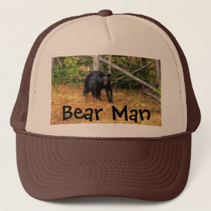 Wilder Schwarzbär & Yukon Forest Foto Kunst, Dicht Truckerkappe