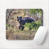 Wilder Schwarzer Bär und Bäume Wildlife Foto Mousepad (Mit Mouse)