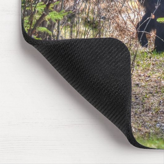 Wilder Schwarzer Bär und Bäume Wildlife Foto Mousepad (Ecke)