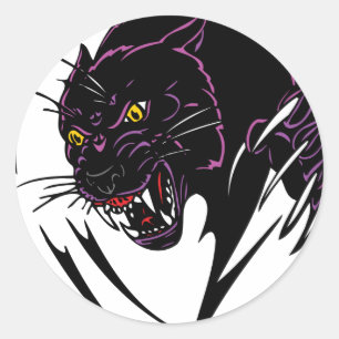 Wilder schwarzer Panther Runder Aufkleber
