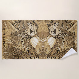 Wilder Sepia Leopard   Strandtuch