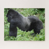 Wilder Silverback-Gorilla von der Seite Puzzle (Horizontal)