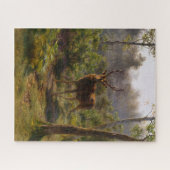 Wilder Stall (Männliche Hirsche) im Wald Puzzle (Horizontal)