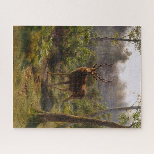 Wilder Stall (Männliche Hirsche) im Wald Puzzle (Horizontal)