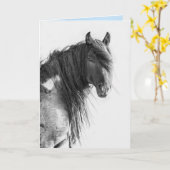 Wilder Stallion der Roten Wüste - Grußkarte Karte (Gelbe Blume)