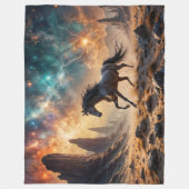Wilder Stallion in der Wüstennebel Sterne blitzen Fleecedecke (Vorderseite)