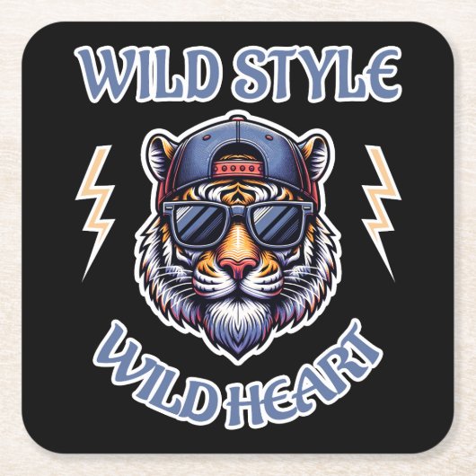 Wilder Stil, Wildes Herz Rechteckiger Pappuntersetzer (Vorderseite)