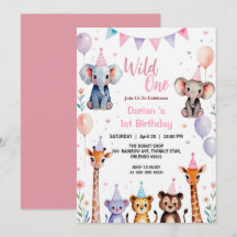 Wilder süßer Tiere Ballon Mädchen 1. Geburtstag