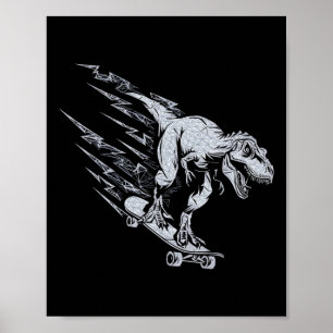 Wilder T-Rex Skateboard fährt mit Blitzgeschwindig Poster