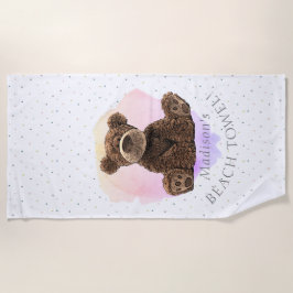 Wilder Teddy Bear Pink Tier Niedlich Moderne Kinde Strandtuch