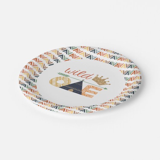 Wilder Thema-Teller-aztekischer Stammes- Pappteller (Schrägansicht)