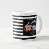 Wilder Tierherde Farbenfrohe Wasserfarbe Jumbo-Tasse (Vorderseite Rechts)