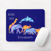 Wilder Tierherde Farbenfrohe Wasserfarbe Mousepad (Mit Mouse)