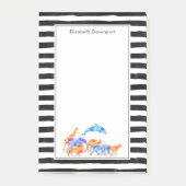 Wilder Tierherde Farbenfrohe Wasserfarbe Post-it Klebezettel (Vorderseite)