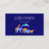 Wilder Tierherde Farbenfrohe Wasserfarbe Visitenkarte (Vorderseite)