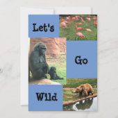 Wilder TierZoo Einladung zum Geburtstag (Vorderseite)