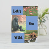 Wilder TierZoo Einladung zum Geburtstag (Stehend Vorderseite)
