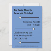 Wilder TierZoo Einladung zum Geburtstag (Rückseite)