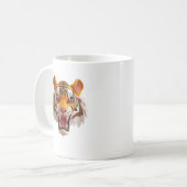 Wilder Tiger im Cartoon-Stil mit Ausdrucksweise. Kaffeetasse (Vorderseite Links)