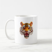 Wilder Tiger im Cartoon-Stil mit Ausdrucksweise. Kaffeetasse (Links)
