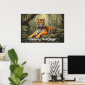 Wilder Tiger im Tropenwald Vintag Poster (Heimbüro)