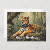 Wilder Tiger im Tropenwald Vintag Postkarte (Vorne/Hinten)