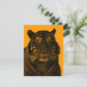 Wilder Tiger in Schwarz und Weiß Einladung (Stehend Vorderseite)