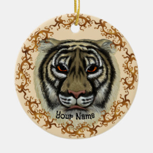 Wilder Tiger Keramik Ornament