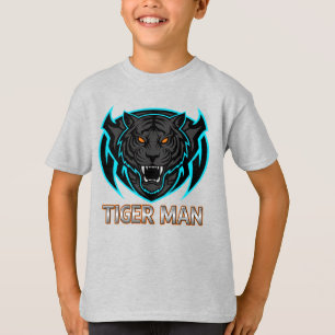 Wilder Tiger-Mann Gaming-Maskottchen Kids' T-Shirt