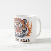 Wilder Tiger mit Flammen - Anpassbarer Text Kaffeetasse (VorderseiteRechts)